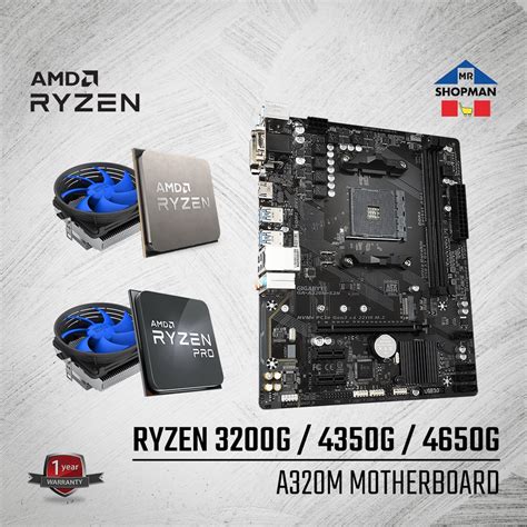 AMD Ryzen 3 4350G / 3200G / Ryzen 5 4600G / 4650G Processor + A320M ...