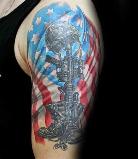 50 Fallen Soldier Tattoo Designs for Men [2024 Guide] | Soldier tattoo ...