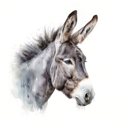 Francois Ringuette - Donkey Animal Portrait Watercolor Painting