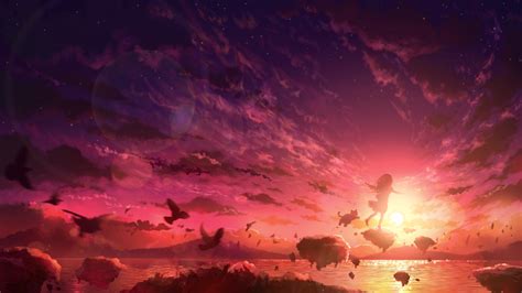 Anime Girl into Sunset HD Art Wallpaper, HD Artist 4K Wallpapers ...