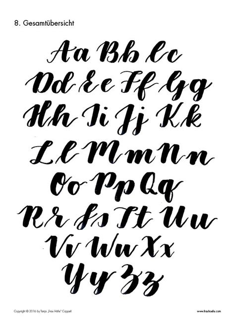 Brush Lettering Guide (Gross) - Frau Hölle Studio | Normografo, Lettere ...