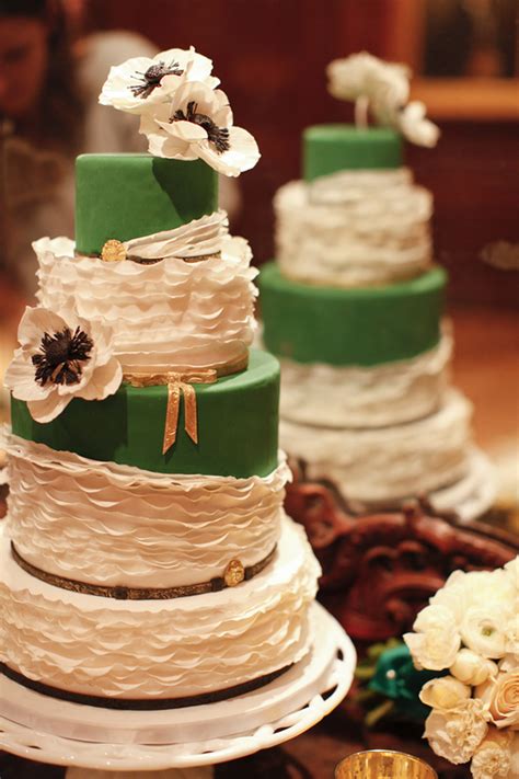 Brides, Bridesmaids & Blooms: Focus on Shades of Green: Wedding Cakes