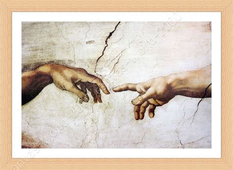 The Creation Of Man by Michelangelo | Framed canvas | Wall art painting ...