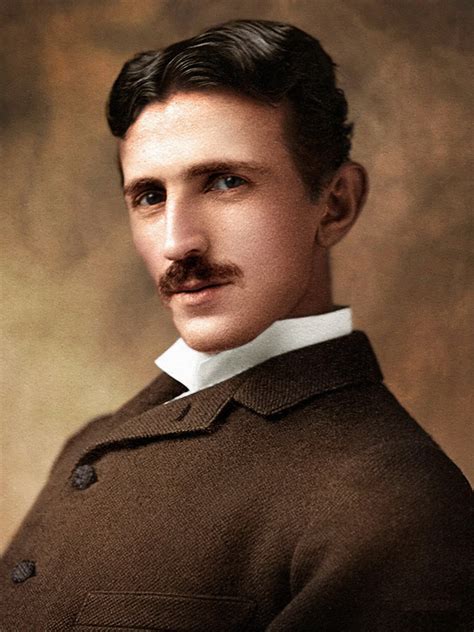 Nikola Tesla, age 34 - 1890 - colorized : r/OldSchoolCool