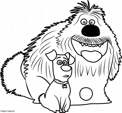 Duke And Max Sitting coloring page