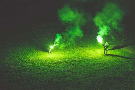 HD wallpaper: People holding green flares at night, green Color, grass ...