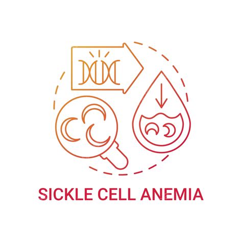 Sickle Cell Anemia Red Gradient Concept Icon Illustration Genetic ...