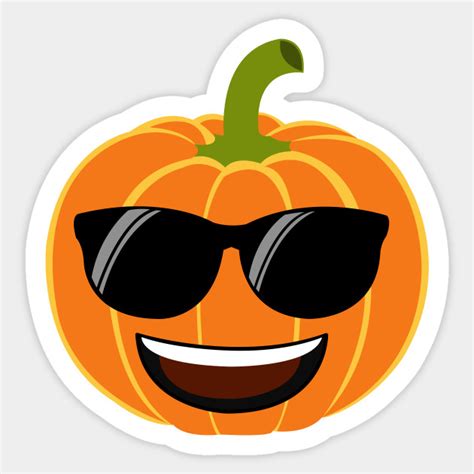 Cool Pumpkin Emoji Halloween Gift - Halloween - Sticker | TeePublic