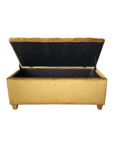 ABEL RECTANGLE STORAGE OTTOMAN - COPPER/GOLD VELVET - Furniture-Sofas & Armchairs : Affordable ...