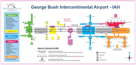 IAH terminal map - IAH airport terminal map (Texas - USA)