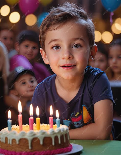 Premium Photo | Happy birthday excited child boy celebrating and having fun at a kids birthday party