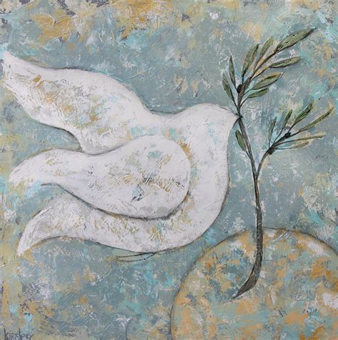 Peace Dove painting abstract art canvas print | Etsy