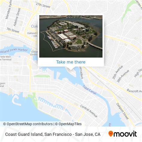 How to get to Coast Guard Island in Alameda by bus or BART?