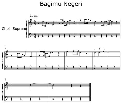 Bagimu Negeri - Sheet music for Choir Tenor