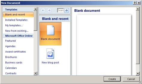 MS Word 2007: Create a template from a blank document