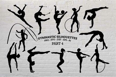 Gymnastics Silhouette SVG & PNG | print, transfer, cut files