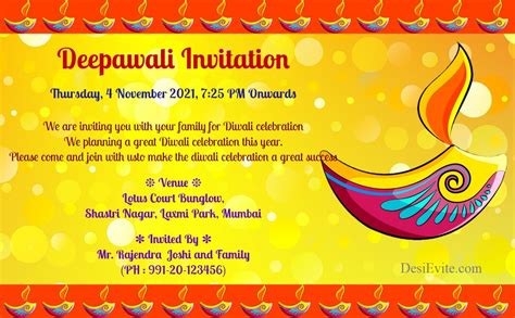 Deepawali Invitation