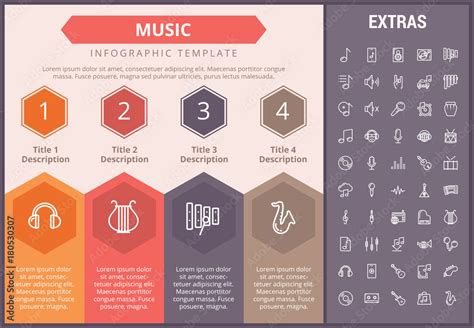 Music infographic timeline template, elements and icons. Infograph ...