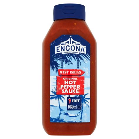 Encona West Indian Original Hot Pepper Sauce 960ml | BBQ, Chilli ...