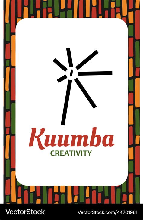 Seven principles of kwanzaa card symbol kuumba Vector Image