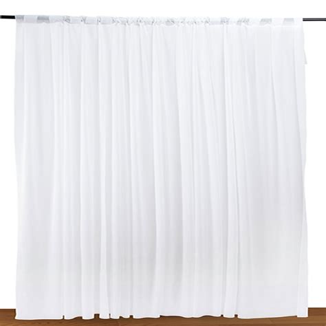 White Fabric Backdrop Curtain White for Wedding Party Photography Event Decor Background 2.4x1 ...