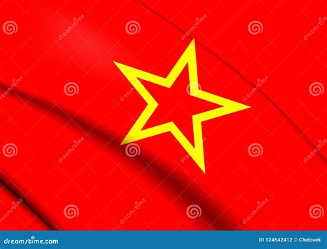 3D Red Army Flag. stock illustration. Illustration of army - 124642412