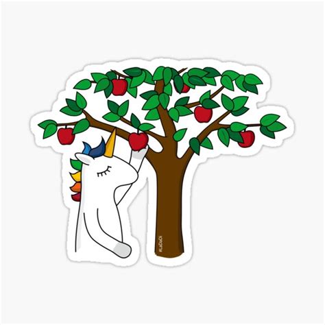 "Unicorn apple tree" Sticker for Sale by LaDaDi | Redbubble