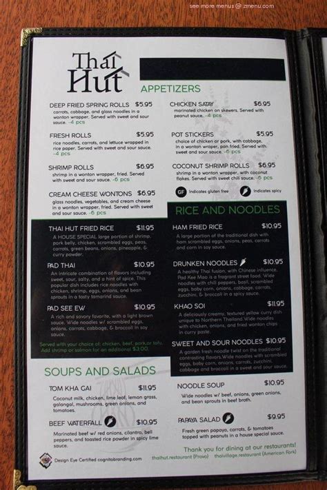 Online Menu of Thai Hut Restaurant, Provo, Utah, 84601 - Zmenu