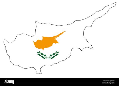 Republic of Cyprus, flag, outline Stock Photo - Alamy