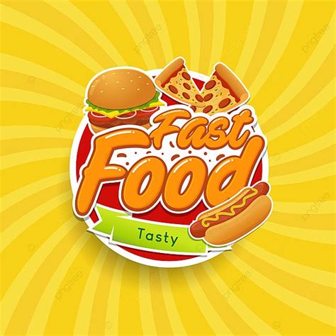 Fast Food Packaging Vector Hd Images, Fast Food Typographical Logo Design Concept For Label ...