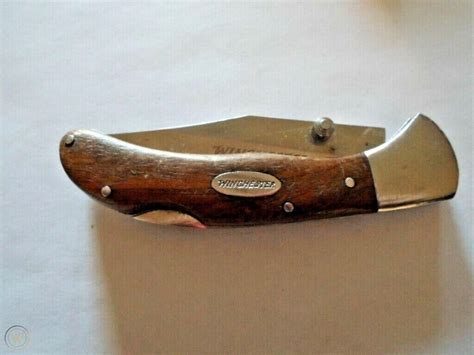 WINCHESTER POCKET FOLDING KNIFE,SINGLE BLADE, WOODEN HANDLE, LOCKBACK ...