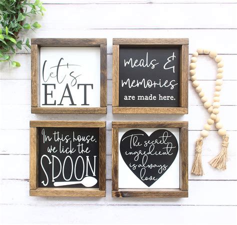 Kitchen Wall Decor Rustic Kitchen Signs Black and White - Etsy UK