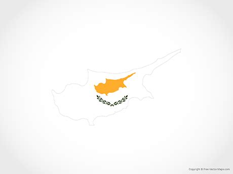 Printable Vector Map of Cyprus - Flag | Free Vector Maps