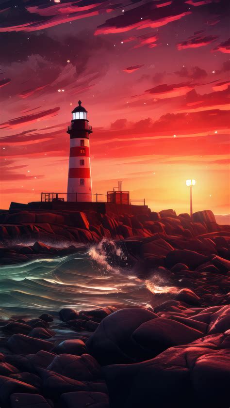 Lighthouse Sunset Scenery 4K #3261m Wallpaper PC Desktop