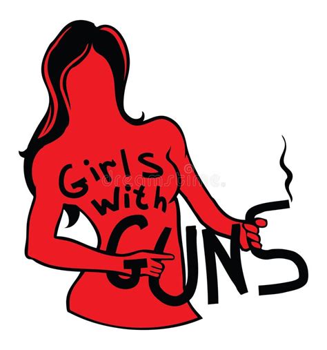 Girls with guns stock vector. Illustration of black - 145227389