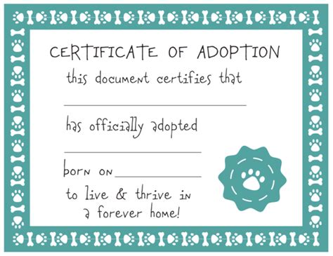 Host An Adopt A Puppy Party - Satsuma Designs | Birth certificate template, Adoption certificate ...