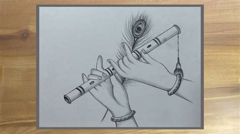 Krishna Flute Drawing