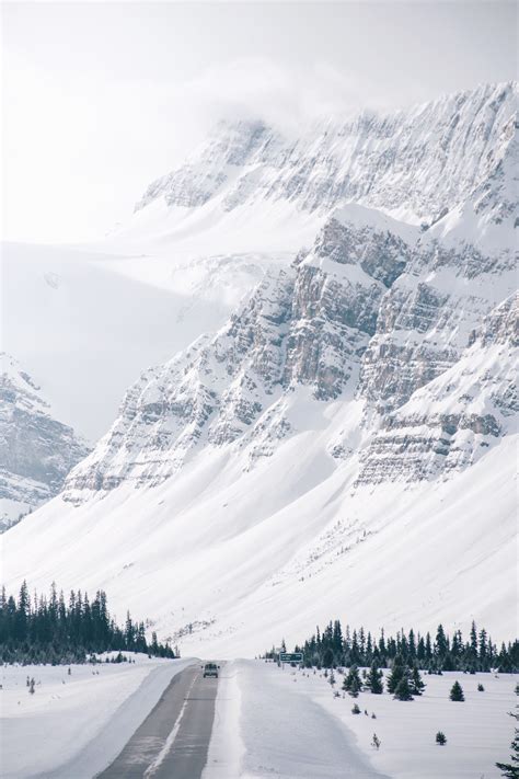 Snow Covered Mountain Print Alaska Highway Printable Snowy - Etsy | 배경 ...