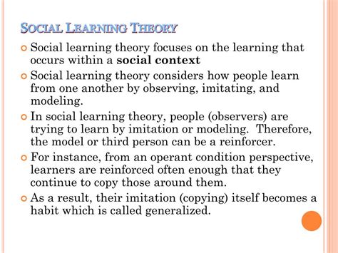 PPT - Social Learning Theory PowerPoint Presentation, free download ...