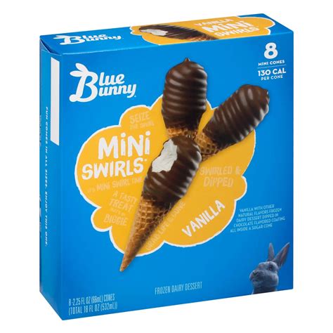 Blue Bunny Mini Swirls Vanilla Ice Cream Cones - Shop Cones ...