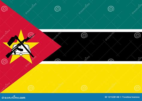 Mozambican National Flag, Flag of Mozambique Accurate Colors, True ...