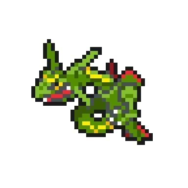 Rayquaza Pixel Art Grid