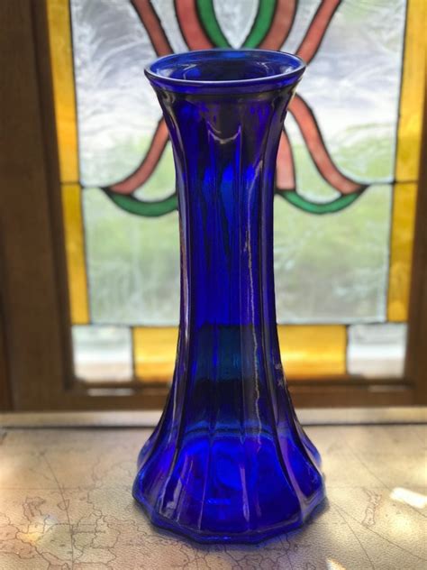 Vintage USA Cobalt Blue Glass Vase | Etsy