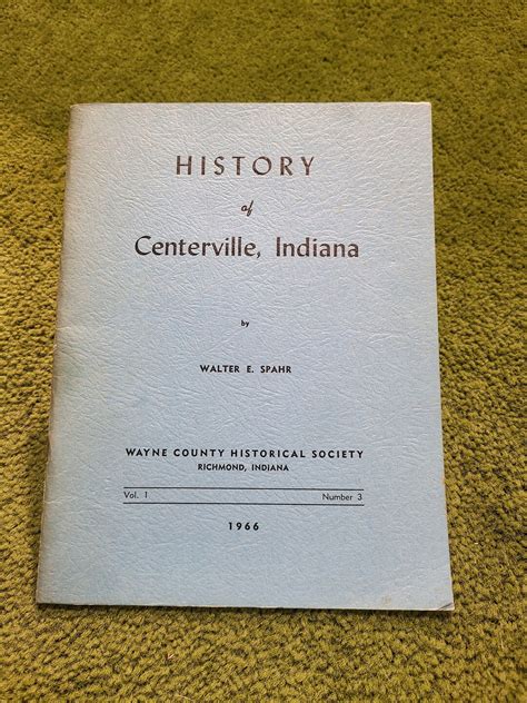 Original 1966 History of Centerville Indiana by Walter E. - Etsy