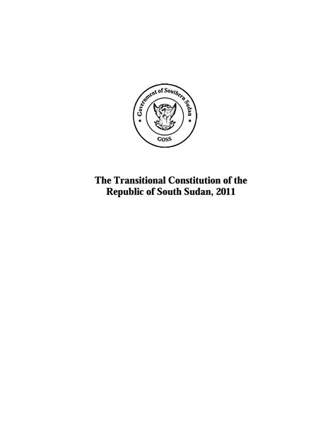 Interim Constitution - South Sudan (2011-present) | ConstitutionNet