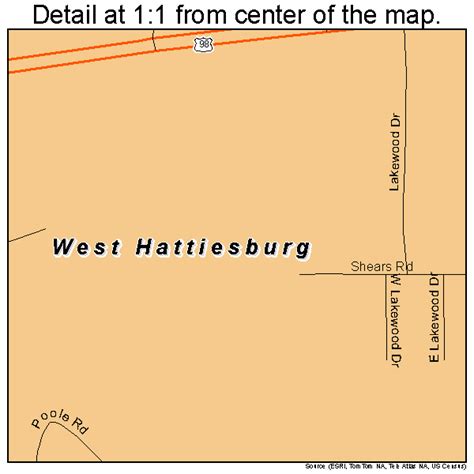 West Hattiesburg Mississippi Street Map 2878890