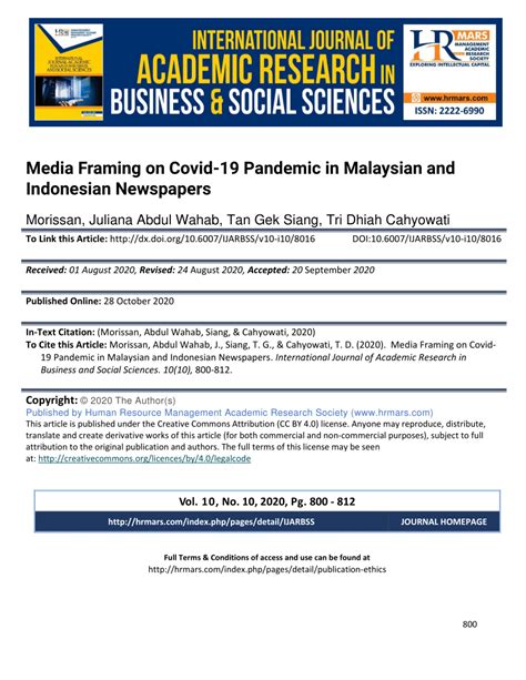 (PDF) Media Framing on Covid-19 Pandemic in Malaysian and Indonesian ...