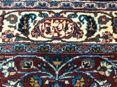 Rug Master: Antique Signed Amoghli Mashad Carpet Rug