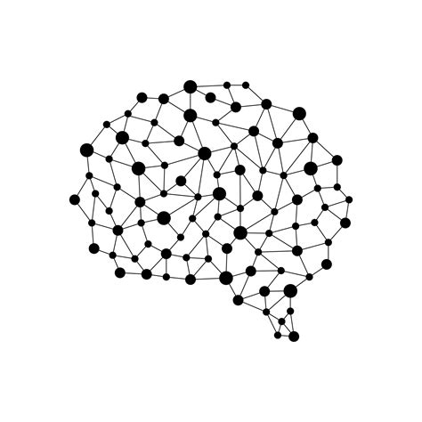 Human brain from nodes and connections. Neural network. 3076902 Vector ...