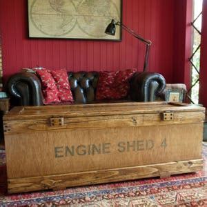 Industrial Vintage Rustic Trunk Chest Coffee Table Storage Box - Etsy UK